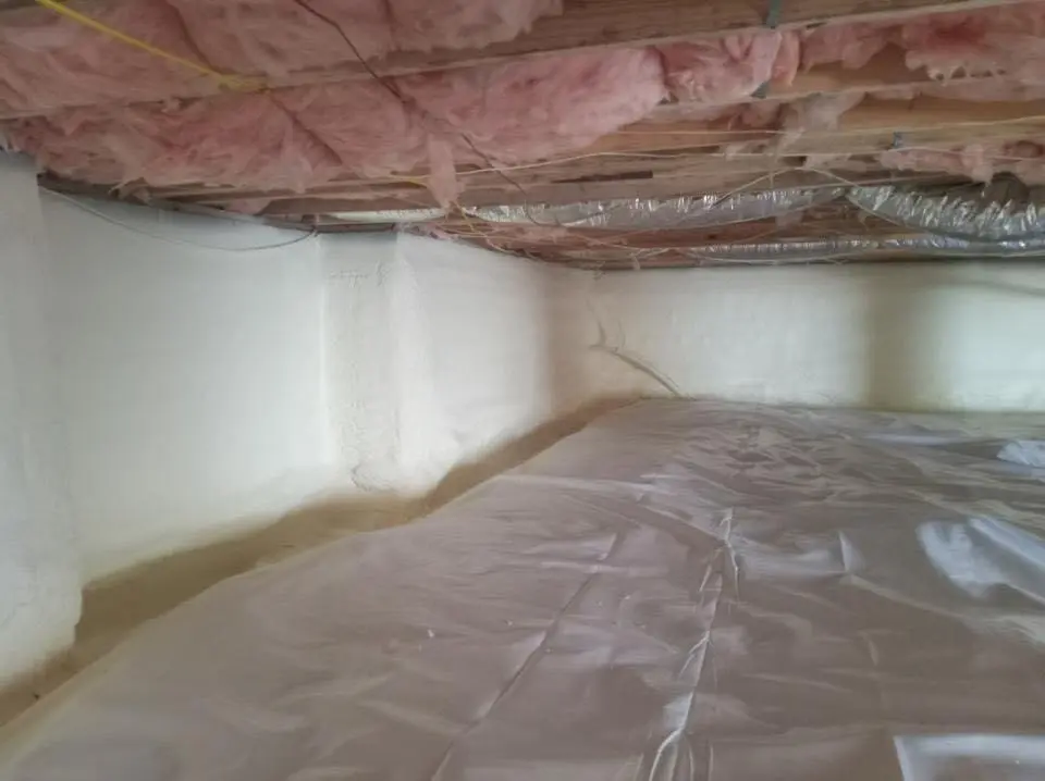 Crawl space encapsulation with closed-cell spray foam for Flat Roof Repair in Pleasant Hill